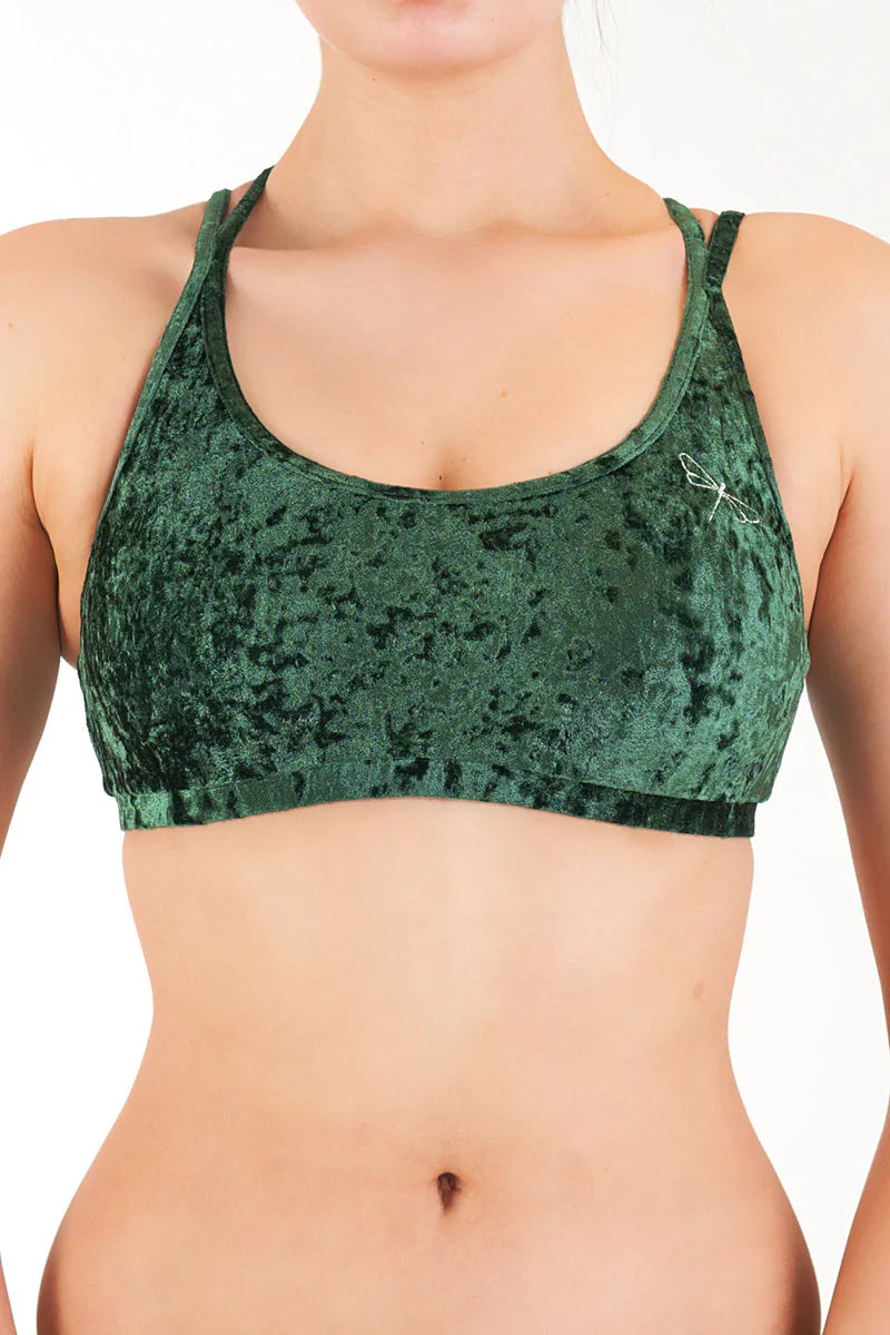 Haut Nicole en velours - emerald velvet by Dragonfly