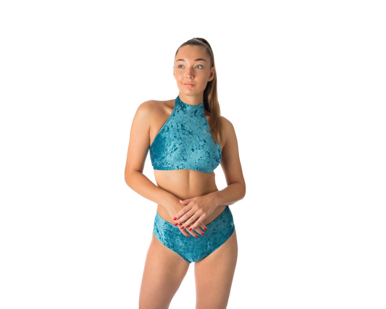 Short Hot Pants Velours Turquoise - Dragonfly