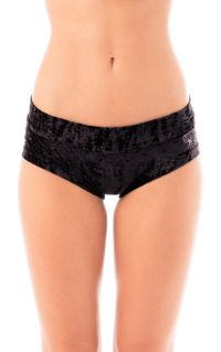 Short Hot Pants Velours Black - Dragonfly