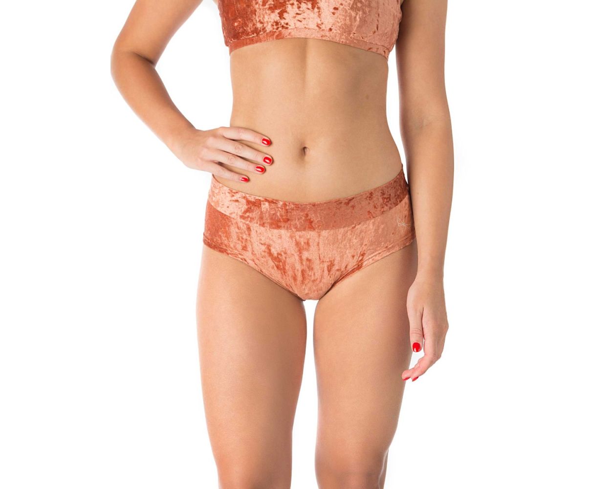 Short Hot Pants Velours Bronze - Dragonfly